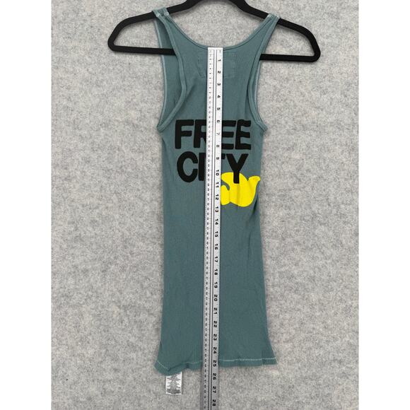 NWT FREECITY 1999 Super Vintage Surplus Blue Ribbed Tank Top Size X-SMALL - Picture 10 of 10